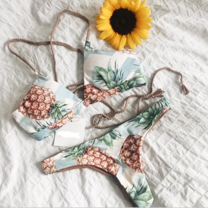 2018 Sexy Pineapple Bikini Swimsuit