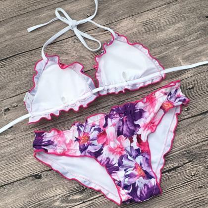 Sexy Backless Printed Bikini Swimsuit