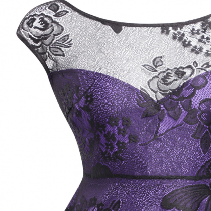 Women'S Butterfly Lace Retro Dress