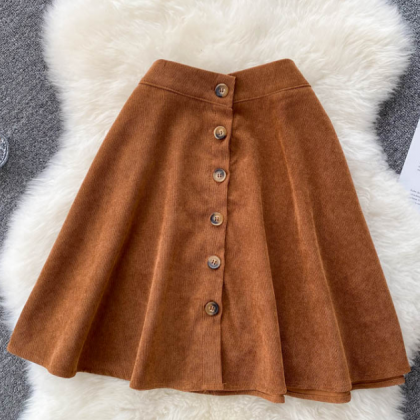 Retro Breasted Slim Skirt