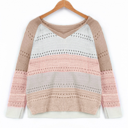Sweet V-neck Long-sleeved Sweater