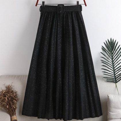 High Waist Shiny Glitter Skirt