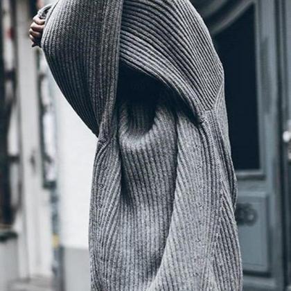 Loose High Neck Pullover Thick Sweater