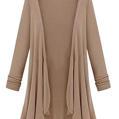 Draped Open Front Cardigan Top