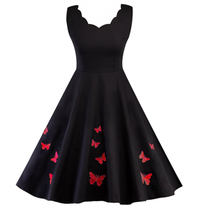 Slim Fashion Sleeveless Embroidered Butterfly..