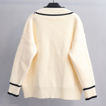 Fashion Pocket Loose Knit Sweater Cardigan Jacket