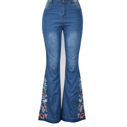 Sexy Embroidered Denim Pants