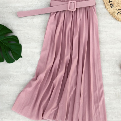 Design Solid Color Chiffon Skirt