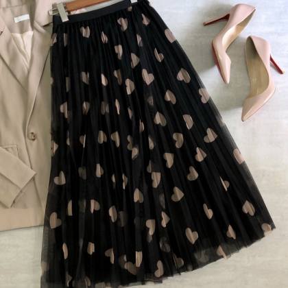 Casual Love Printed Skirt