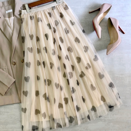Casual Love Printed Skirt