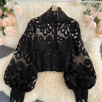 Design Lace Loose Sexy Shirt