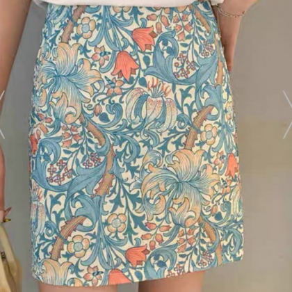 Casual Fashion Print Bag Hip Skirt
