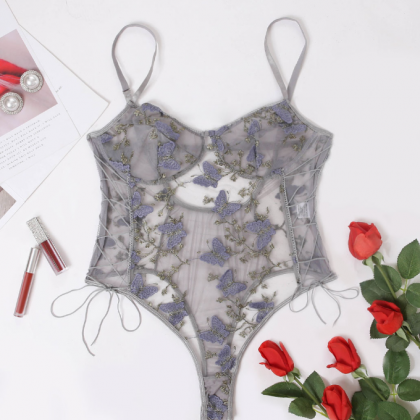 Women'S Sexy Embroidered One-Piece