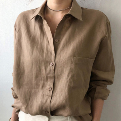 Design Casual Long-sleeved Shirt Top