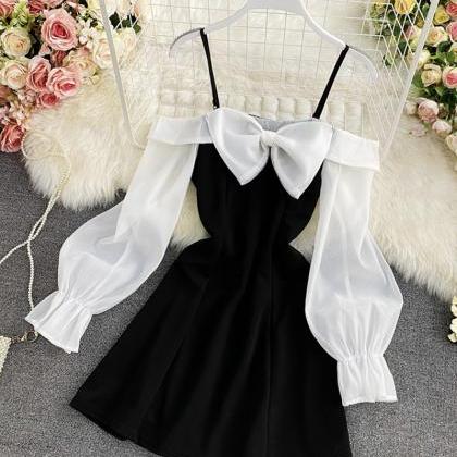 Off-The-Shoulder Sexy Bow One-Shoul..