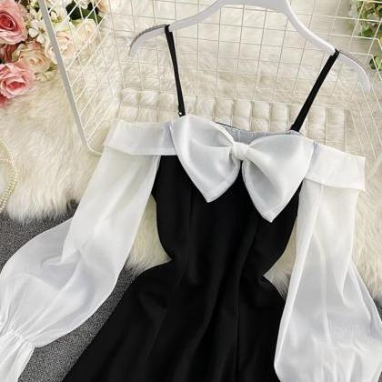 Off-The-Shoulder Sexy Bow One-Shoul..