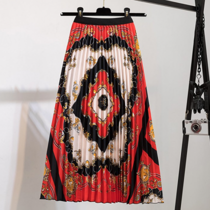 Sweet Printed Chiffon Skirt