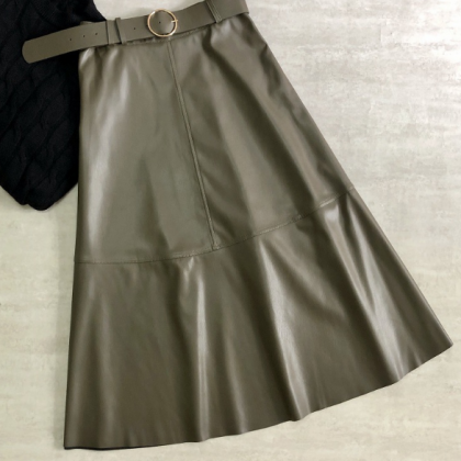 Solid Color High Waist Skirt