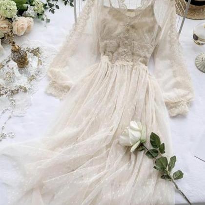 Lace Long Sleeve Dress Fashion Dress