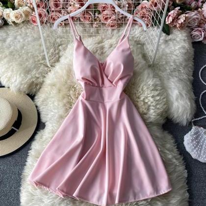 Cute A Line V Neck Short Dress