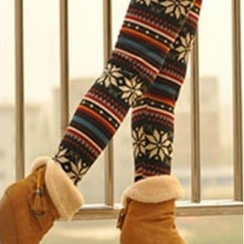 Women Knitting Blends One Size Elastic Leggings