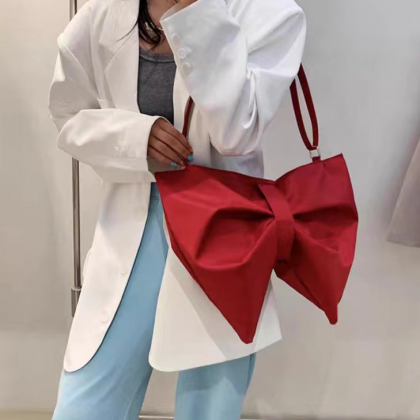 Personality Bow Tote Bag, One Shoulder Cloth Bag