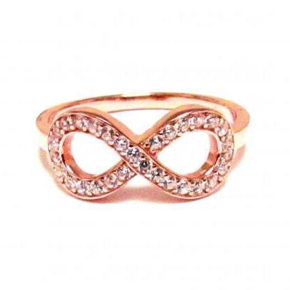 Ring-rose Gold Over Sterling Silver Ring With Hand..