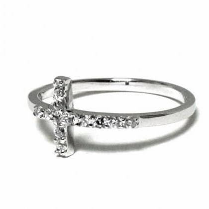Sterling Silver With Hand Set Cz Ring