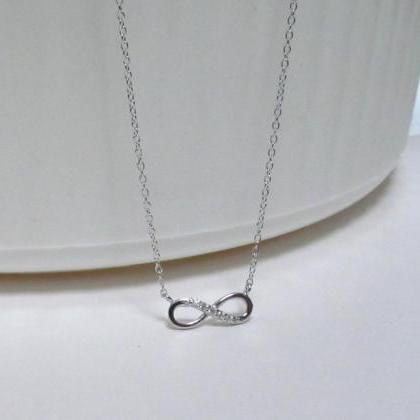 Necklace-petite Rhodium Over Sterling Silver..
