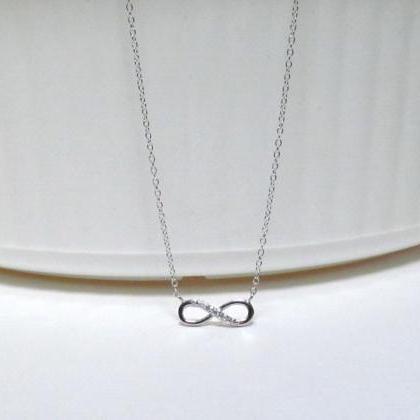 Necklace-petite Rhodium Over Sterling Silver..
