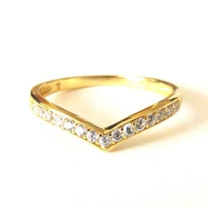 Gold Over Sterling Silver Ring Stacking Ring
