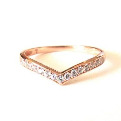 Rose Gold Over Sterling Silver Ring Stacking Ring