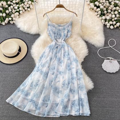Fashion Sling Sleeveless Floral Dress