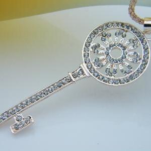 Temperament Diamond Key Necklace Tp090609br
