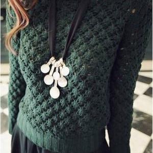 Hook Flower Stitching Hollow Sweater #bh091602ef