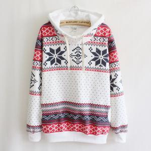 Snowflake-sleeved Hooded Sweater #yu091701nc