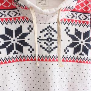 Snowflake-sleeved Hooded Sweater #yu091701nc