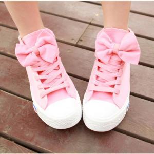 High Help Lovely Bowknot Canvas Sho..
