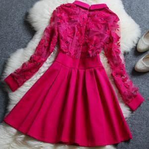 Vintage Lace Long-sleeved Dress #092119kh