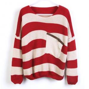 Fashion Striped Pullover Sweater #092205al