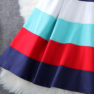Fashion Color Stripe Sleeveless Dress #092801lp