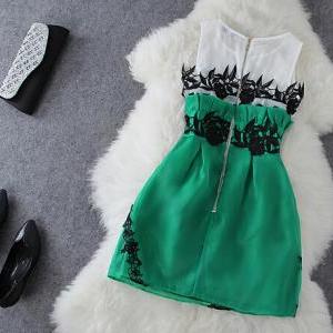 Fashion Embroidered Sleeveless Dress #100209sdf