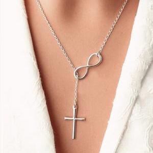 Ancient Silver Cross Necklace #ad100508hj