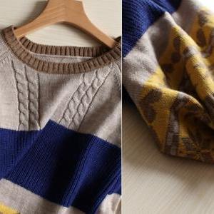 Retro Twist Knit Long-sleeved Sweater Coat..