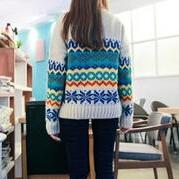Retro striped knit sweater #SF10122..