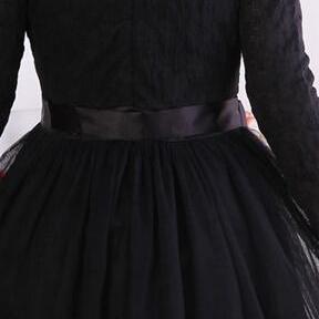 Butterfly Long-sleeved Lace Dress #sd101927hk