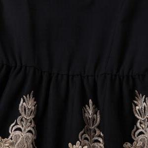 Slim Embroidered Sleeveless Dress #sf102015hk