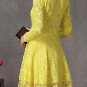 Slim Lace Long-sleeved Print Dress #df102118
