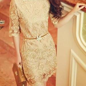 Slim Package Hip Lace Dress #fs102322