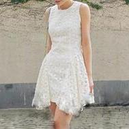 Irregular Sleeveless Lace Princess Dress #er102612